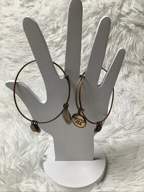 Alex and Ani Lot of 2 Gold Virginia Tech Infinity Scroll Bangle Bracelet C2-11